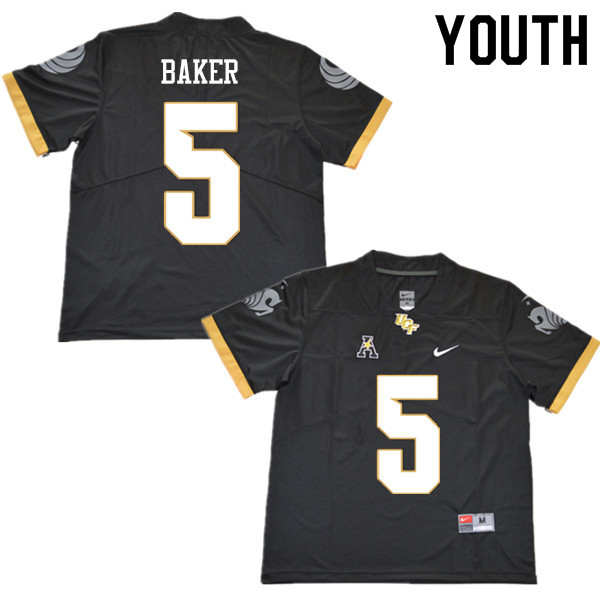 Youth #5 Jarrad Baker UCF Knights College Football Jerseys Sale-Black